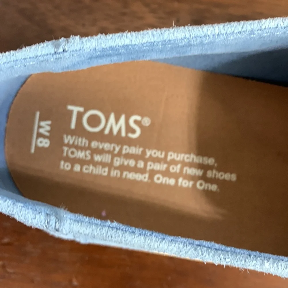 *Host Pick* NWT TOMS Deconstructed Alpargata Sky Blue Suede Sneakers - Picture 4 of 10